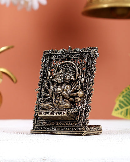 Brass Superfine Panchmukhi Hanuman Car Dashboard Idol – Protective Divine Miniature (3 Inches) - Budhshiv.com