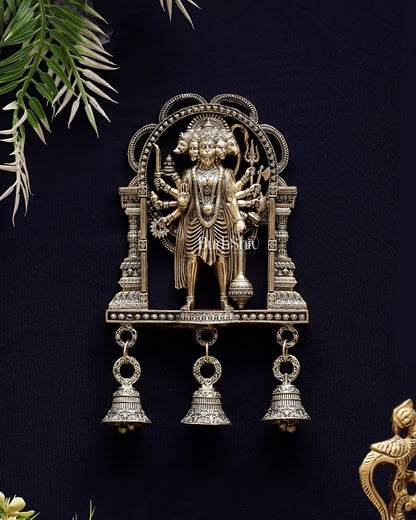 Brass Superfine Panchmukhi Hanuman Wall Hanging 7.5" - Budhshiv.com