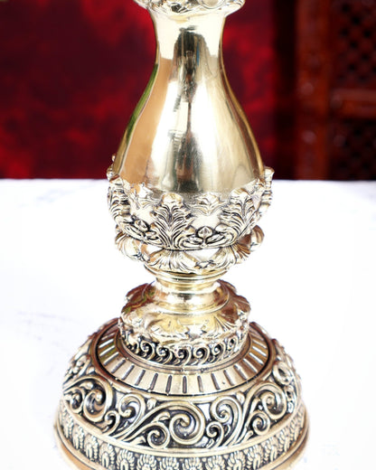 Brass Superfine Peacock Annam Pakshi Diya Oil Lamp | Intricate Carvings | Pure Brass Temple Lamp 12 inch - Budhshiv.com