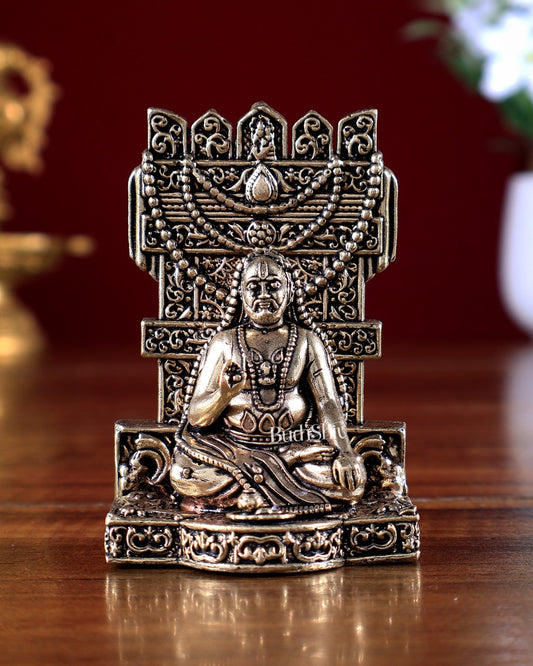 Brass Superfine Raghavendra Swamy Idol 3 inch - Budhshiv.com