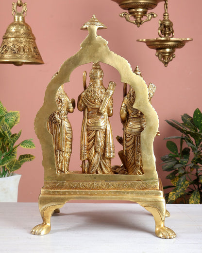 Brass Superfine Ram Darbar Idol 13.5 Inch – Lord Rama Sita Lakshman Hanuman Statue - Budhshiv.com