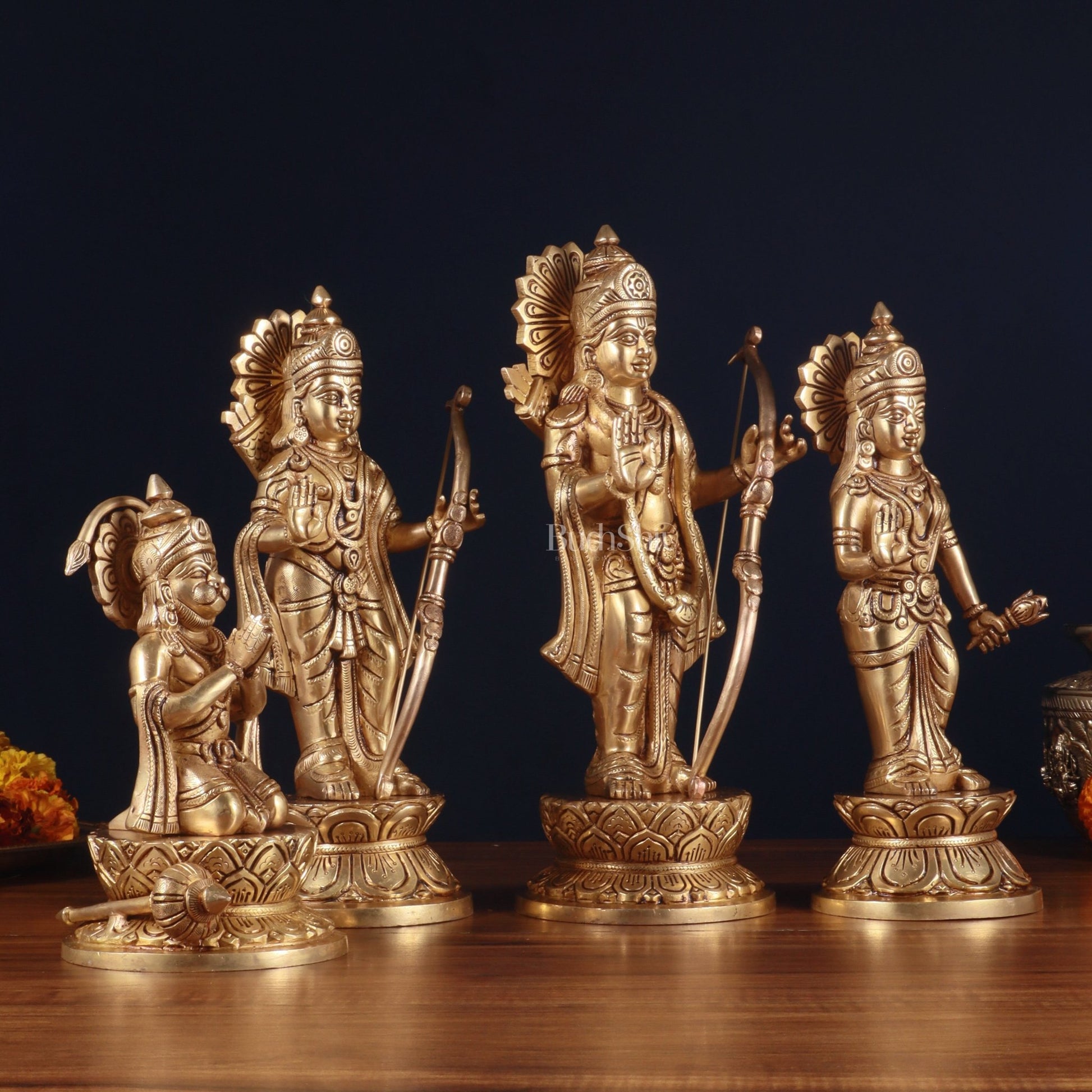 Brass Superfine Ram Darbar Idol Set – 12 Inch, 10.5 Kg - Budhshiv.com