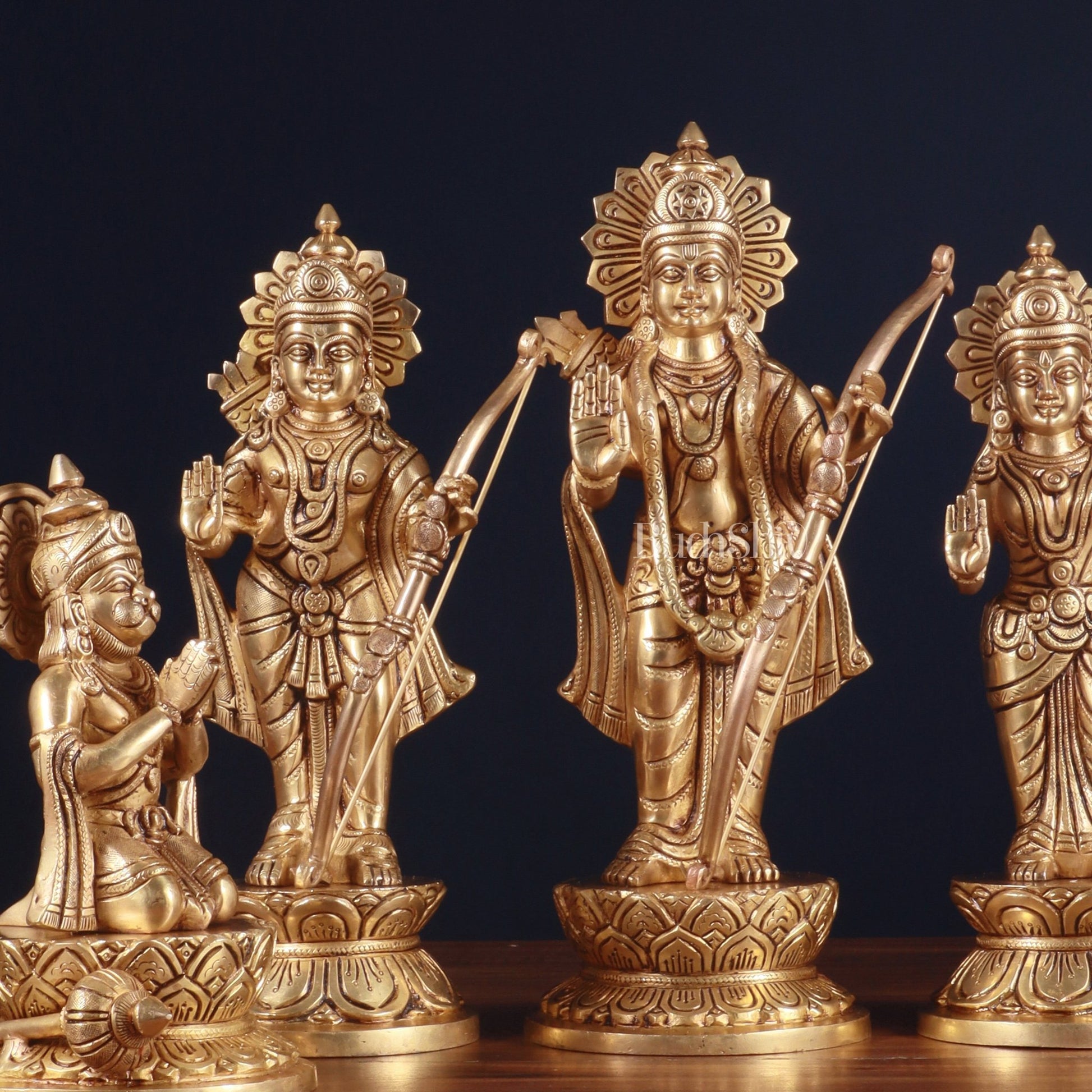 Brass Superfine Ram Darbar Idol Set – 12 Inch, 10.5 Kg - Budhshiv.com