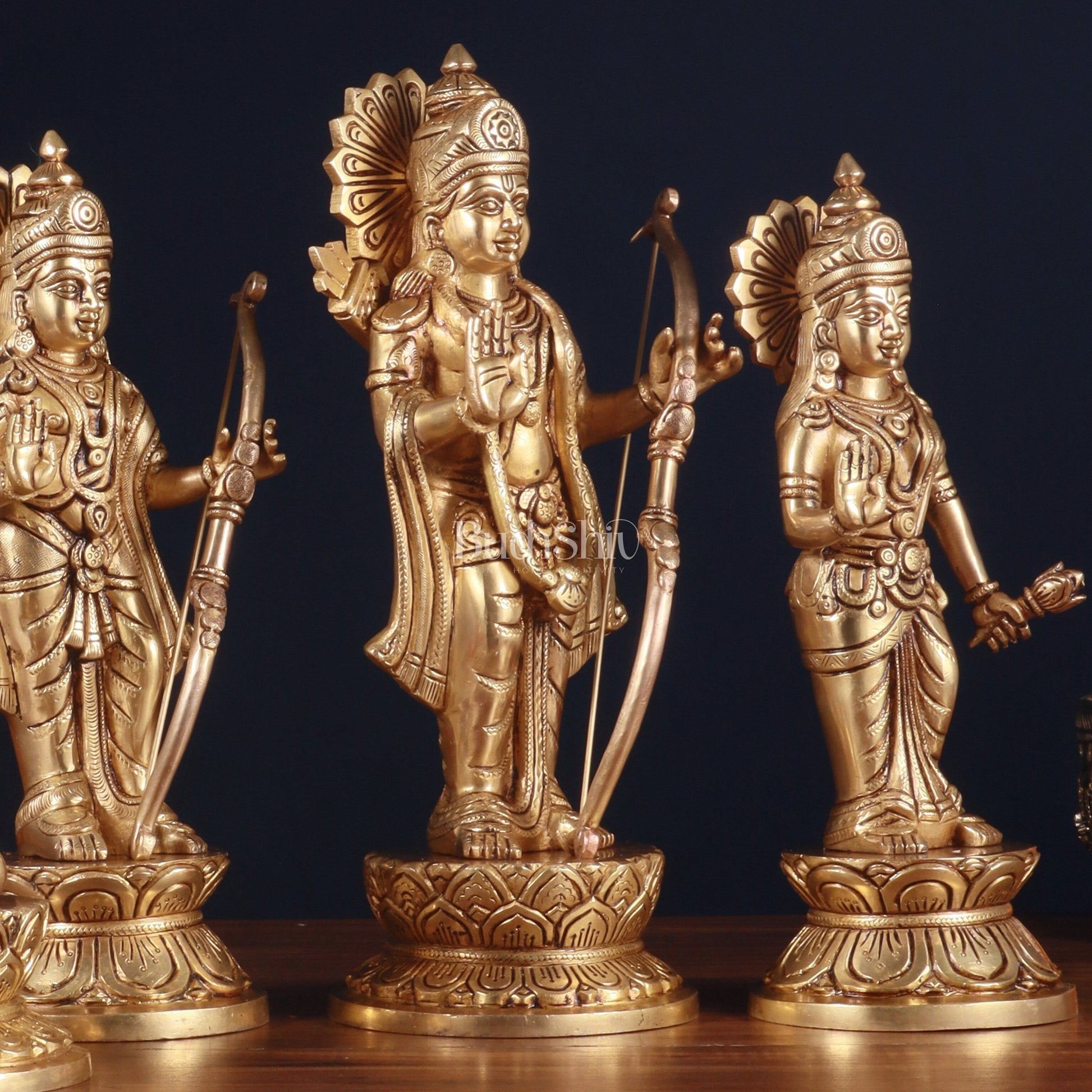 Brass Superfine Ram Darbar Idol Set – 12 Inch, 10.5 Kg - Budhshiv.com