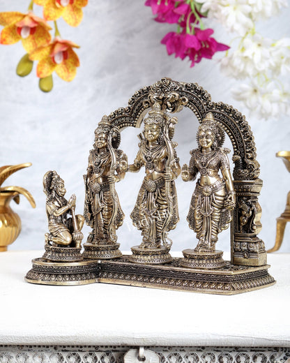 Brass Superfine Ram Darbar Idol with Prabhavali Arch Aura (7 Inches) - Budhshiv.com