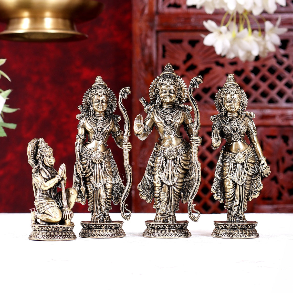 Brass Superfine Ram Darbar Idols Set 5.2 inch - Budhshiv.com