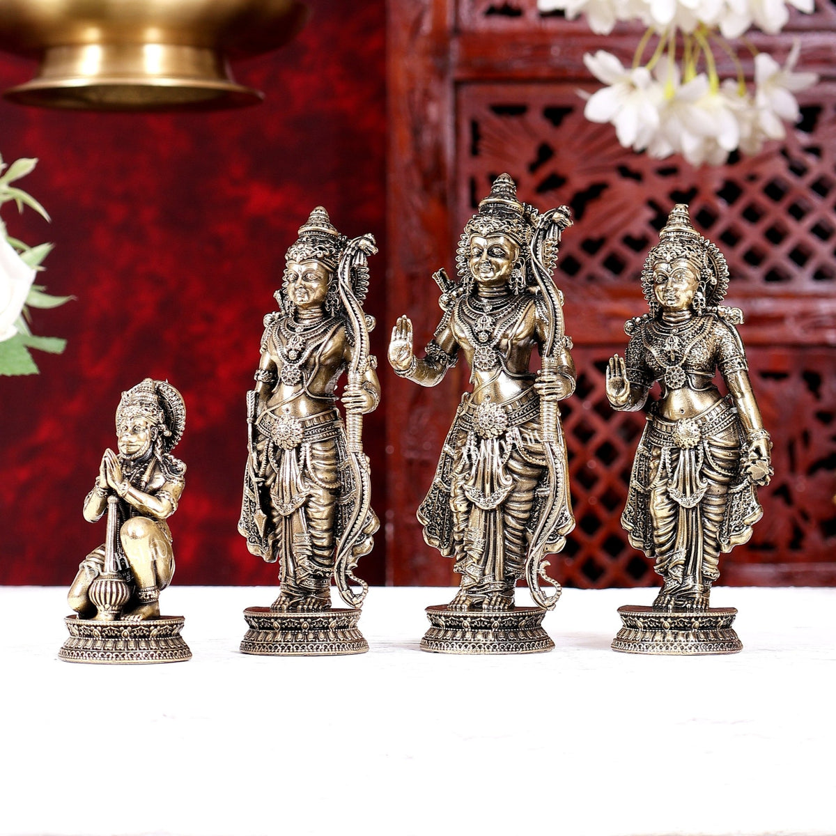 Brass Superfine Ram Darbar Idols Set 5.2 inch - Budhshiv.com