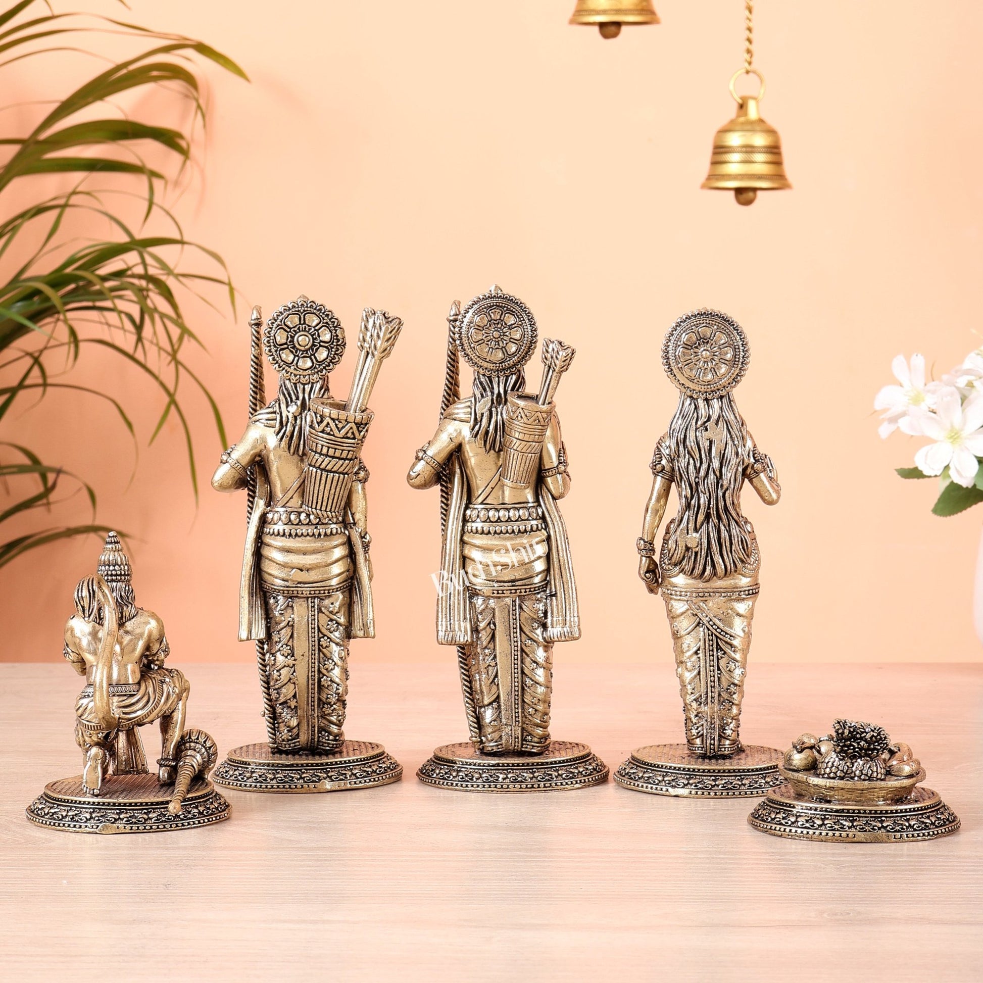 Brass Superfine Ram Darbar Individual Idol Set 7.5 inch - Budhshiv.com