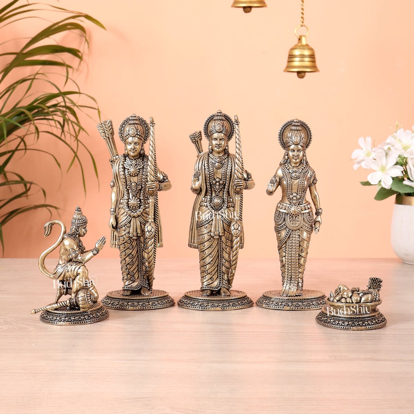 Brass Superfine Ram Darbar Individual Idol Set 7.5 inch - Budhshiv.com