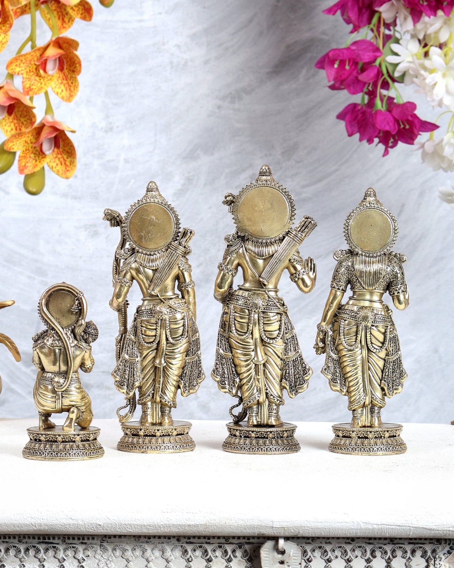 Brass Superfine Ram Darbar Individual Standing Idols Set (8 Inches) - Budhshiv.com