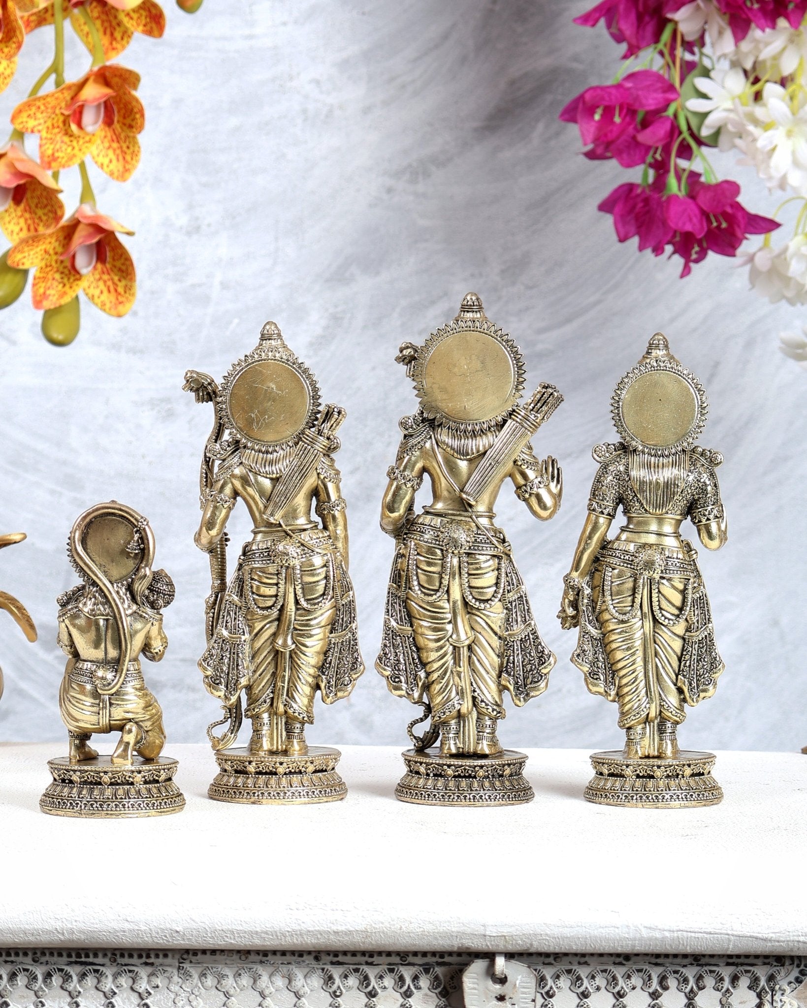 Brass Superfine Ram Darbar Individual Standing Idols Set (8 Inches) - Budhshiv.com