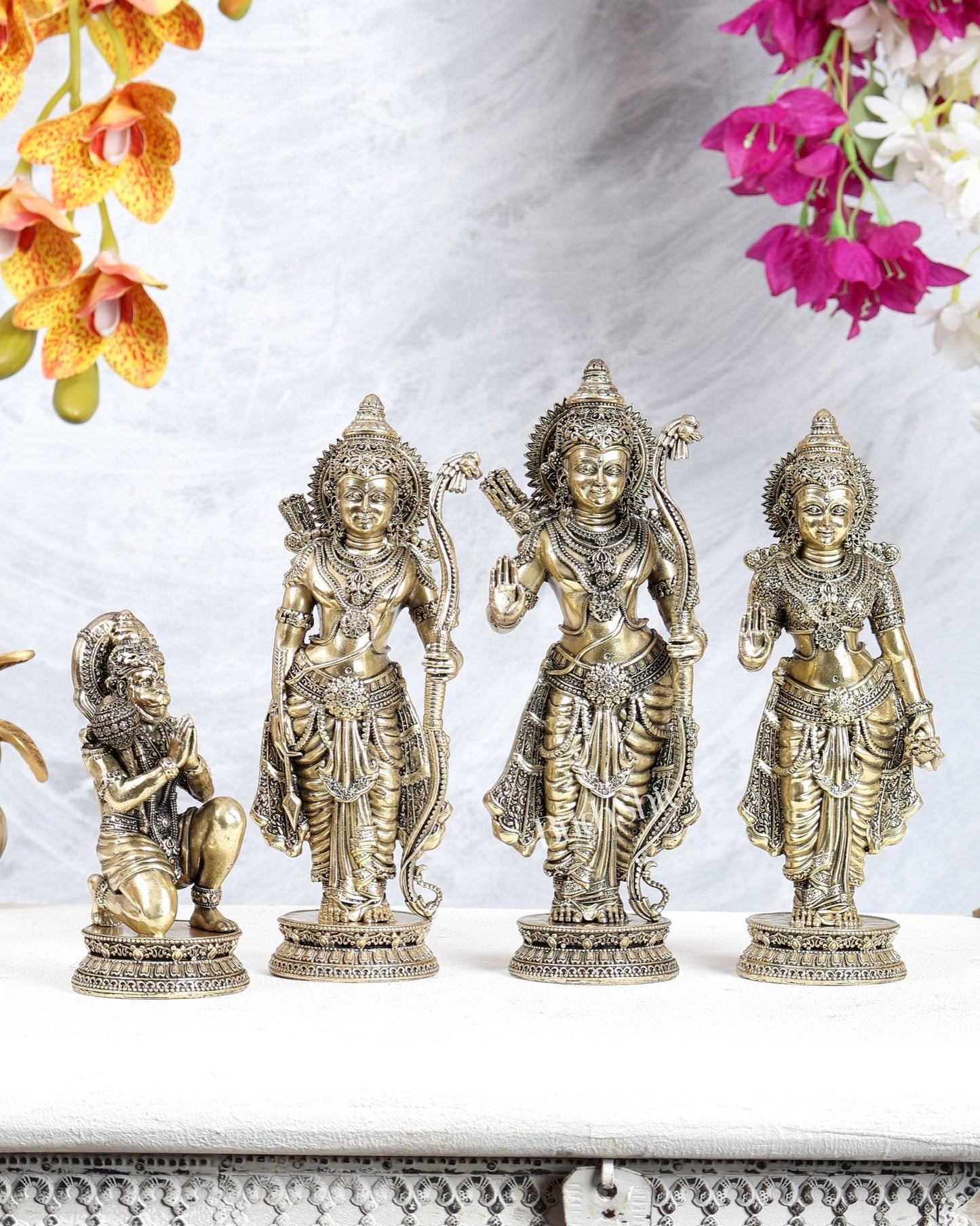 Brass Superfine Ram Darbar Individual Standing Idols Set (8 Inches) - Budhshiv.com