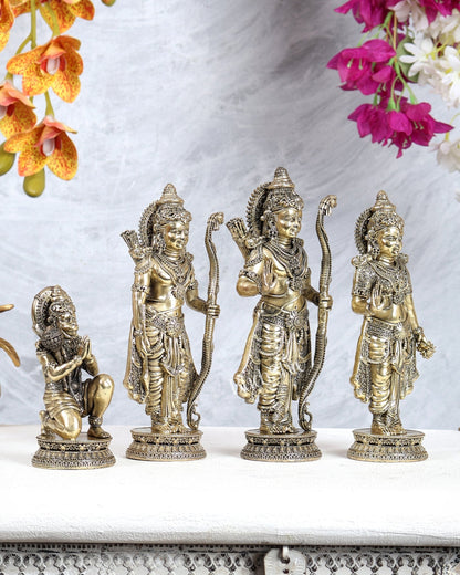 Brass Superfine Ram Darbar Individual Standing Idols Set (8 Inches) - Budhshiv.com