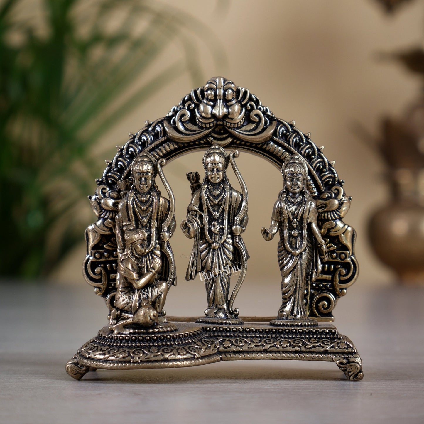 Brass Superfine Ram Darbar Miniature Idol – 3.2 Inch Divine Sculpture (132 gm) - Budhshiv.com