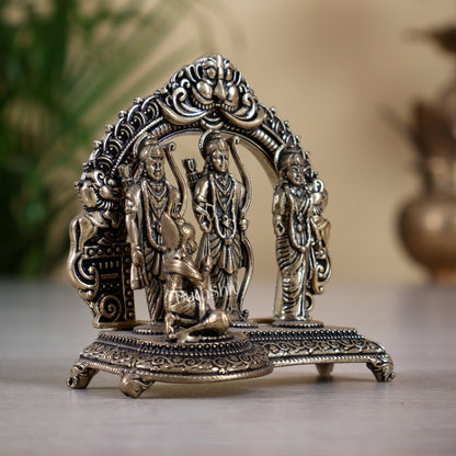Brass Superfine Ram Darbar Miniature Idol – 3.2 Inch Divine Sculpture (132 gm) - Budhshiv.com