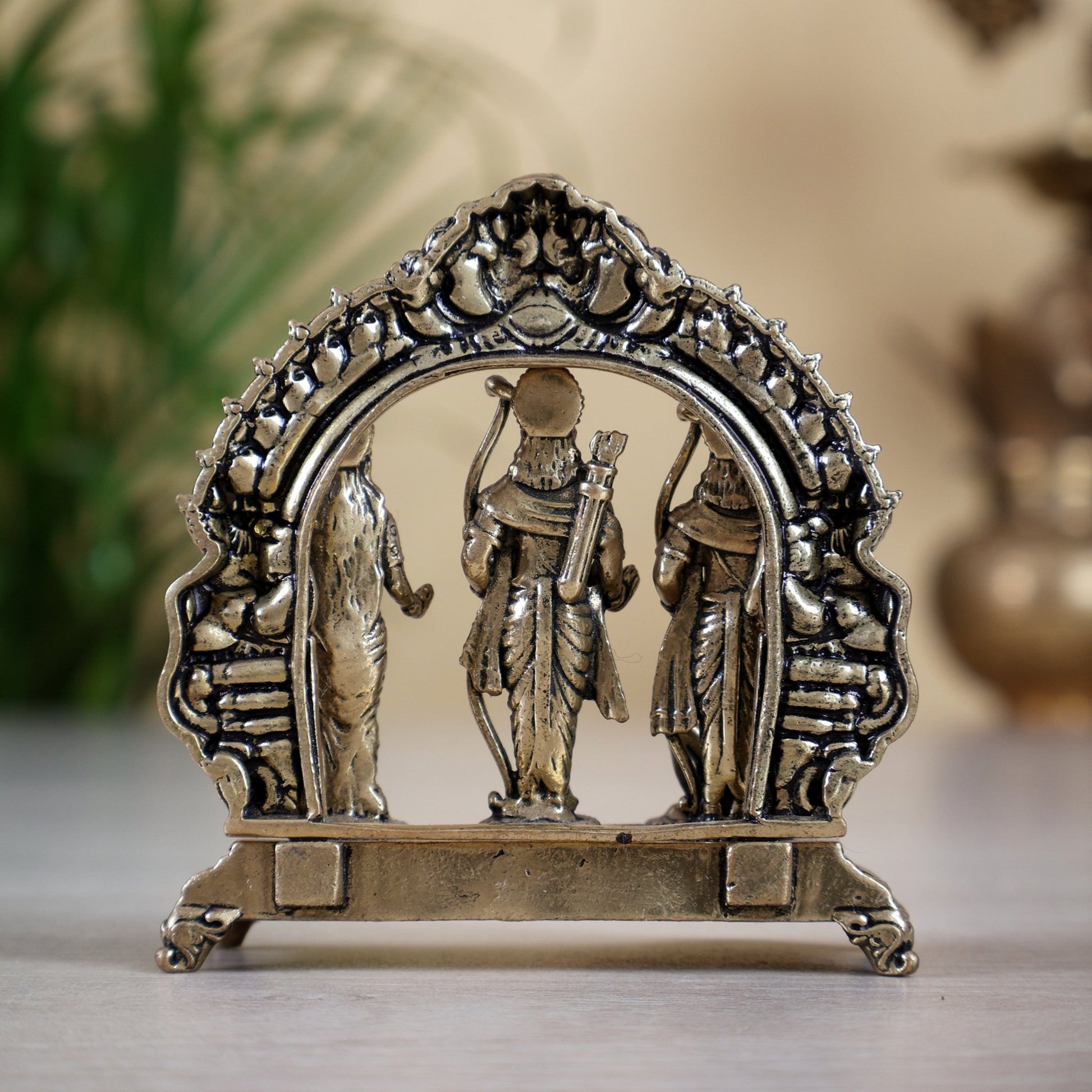 Brass Superfine Ram Darbar Miniature Idol – 3.2 Inch Divine Sculpture (132 gm) - Budhshiv.com