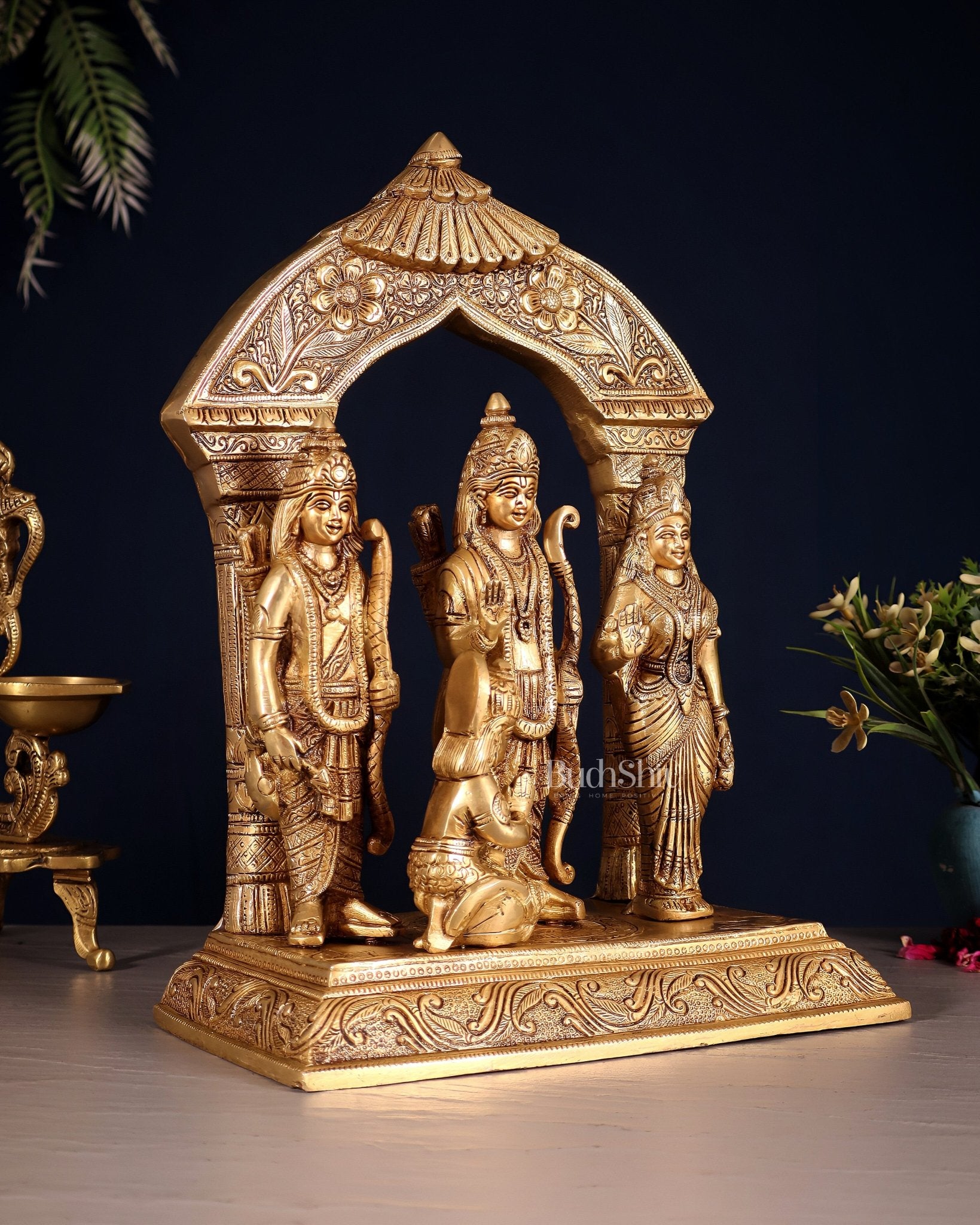 Brass superfine Ram Darbar Statue 12 inch - Budhshiv.com