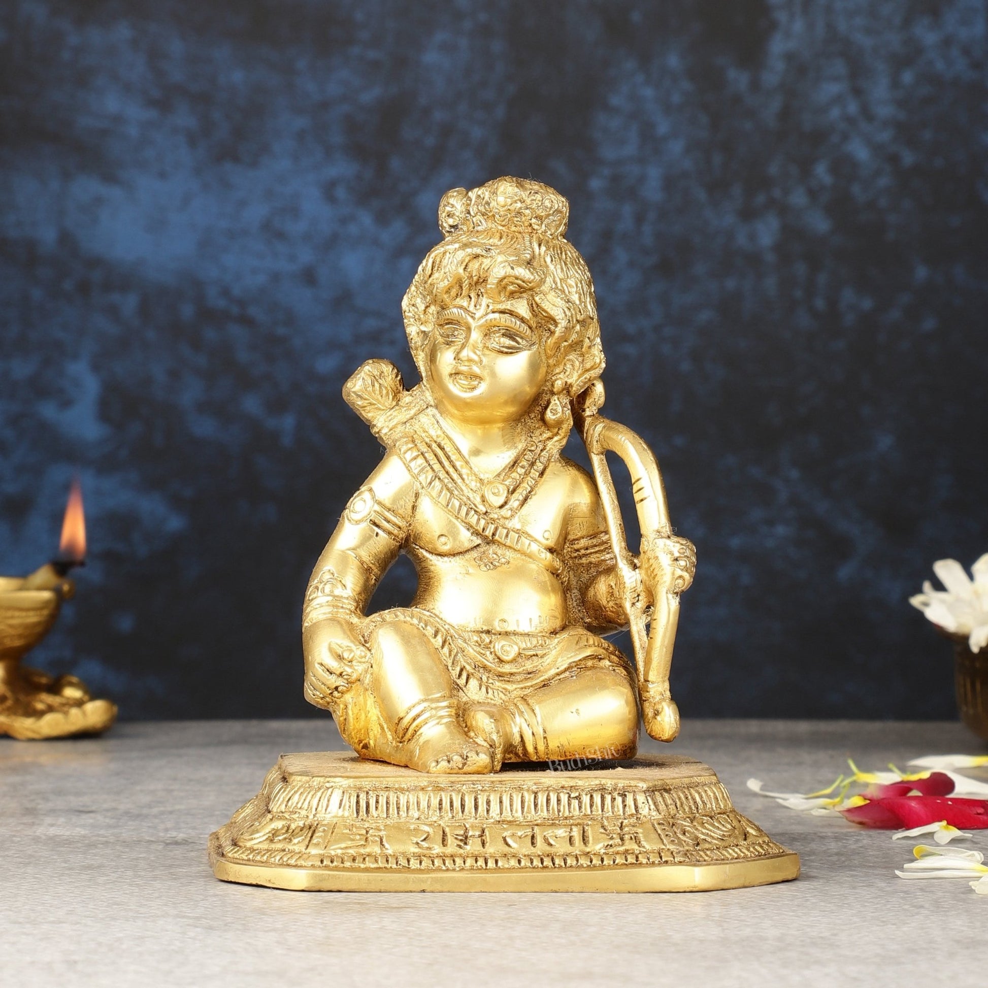 Brass superfine Ram Lalla idol 6 inch - Budhshiv.com