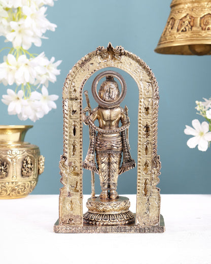 Brass superfine Ram Lalla Idol Ayodhya roop, 8" Tall enhanced carvings - Budhshiv.com
