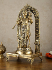 Brass Superfine Ram Lalla Statue with Arch and Enhanced Carvings 24 inch - Budhshiv.com