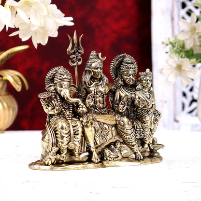 Brass Superfine Shiv Parivar Idol 4 inch - Budhshiv.com