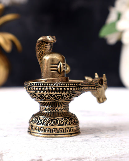 Brass Superfine Shivling with Trishul Miniature – Ideal for Daily Puja & Gifting - Budhshiv.com