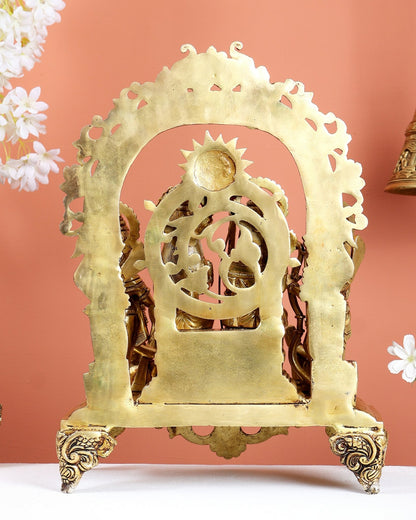 Brass Superfine Shri Ram Darbar Idol - 16 Inch (Ramapatabhishekam) - Budhshiv.com