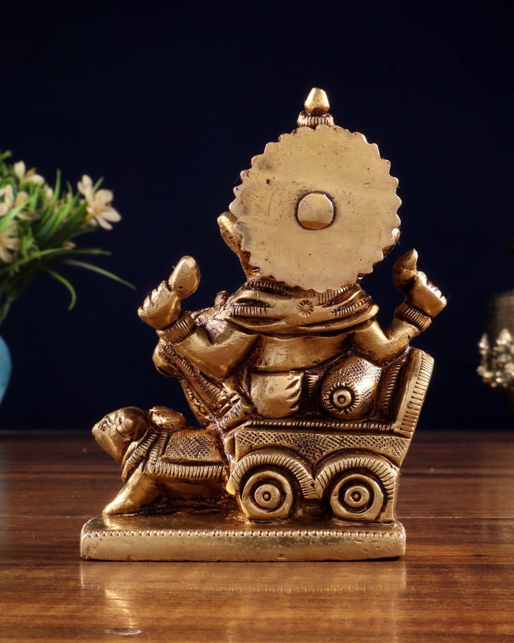 Brass superfine Small Ganesha Idol | Height 3.5 inch - Budhshiv.com