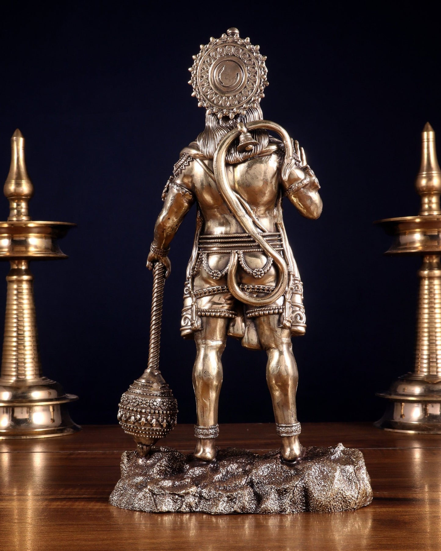 Brass Superfine Standing Bahubali Hanuman Statue 12 inch - Budhshiv.com