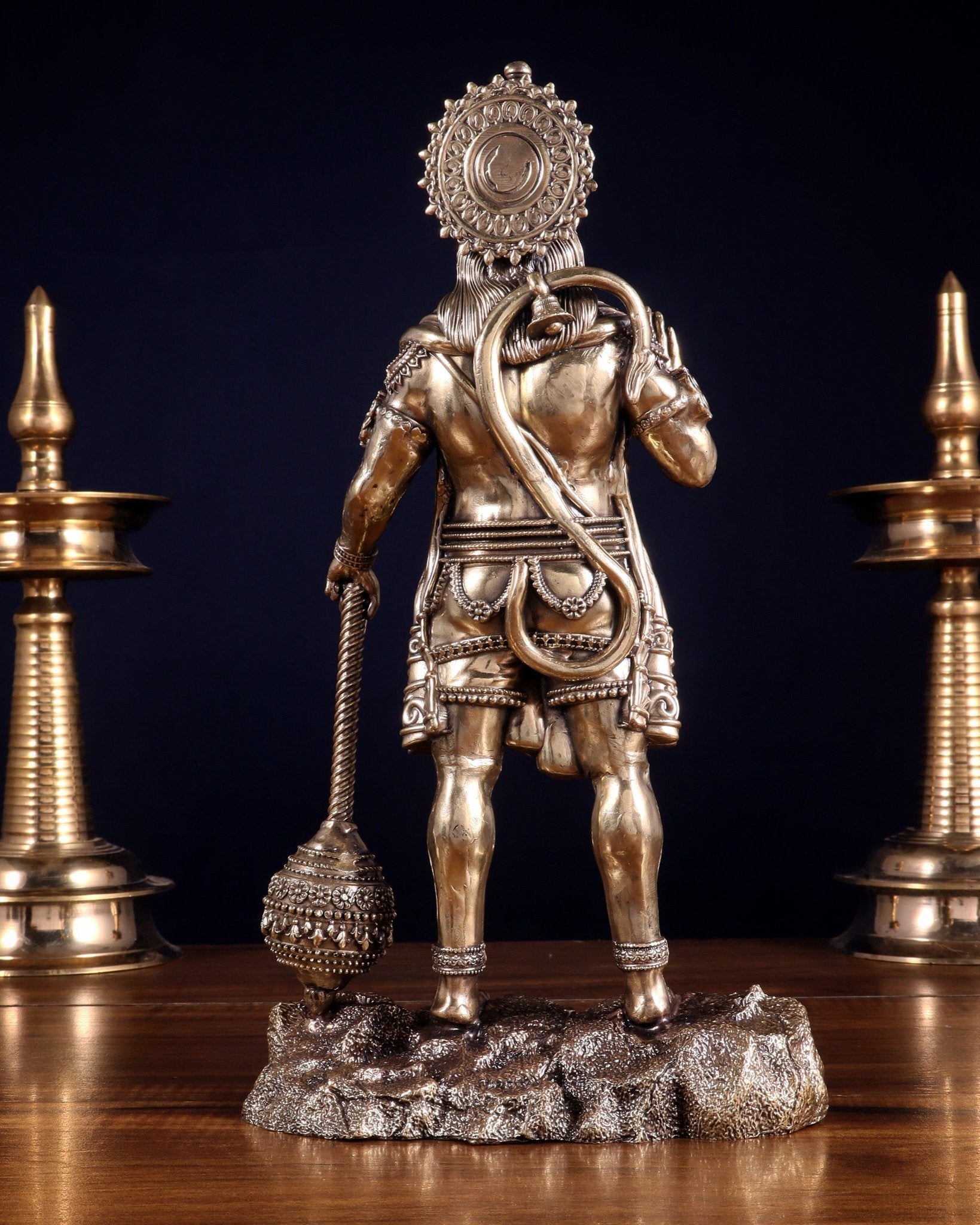 Brass Superfine Standing Bahubali Hanuman Statue 12 inch - Budhshiv.com