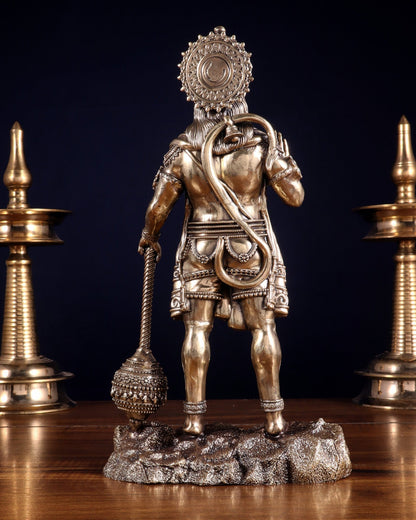 Brass Superfine Standing Bahubali Hanuman Statue 12 inch - Budhshiv.com