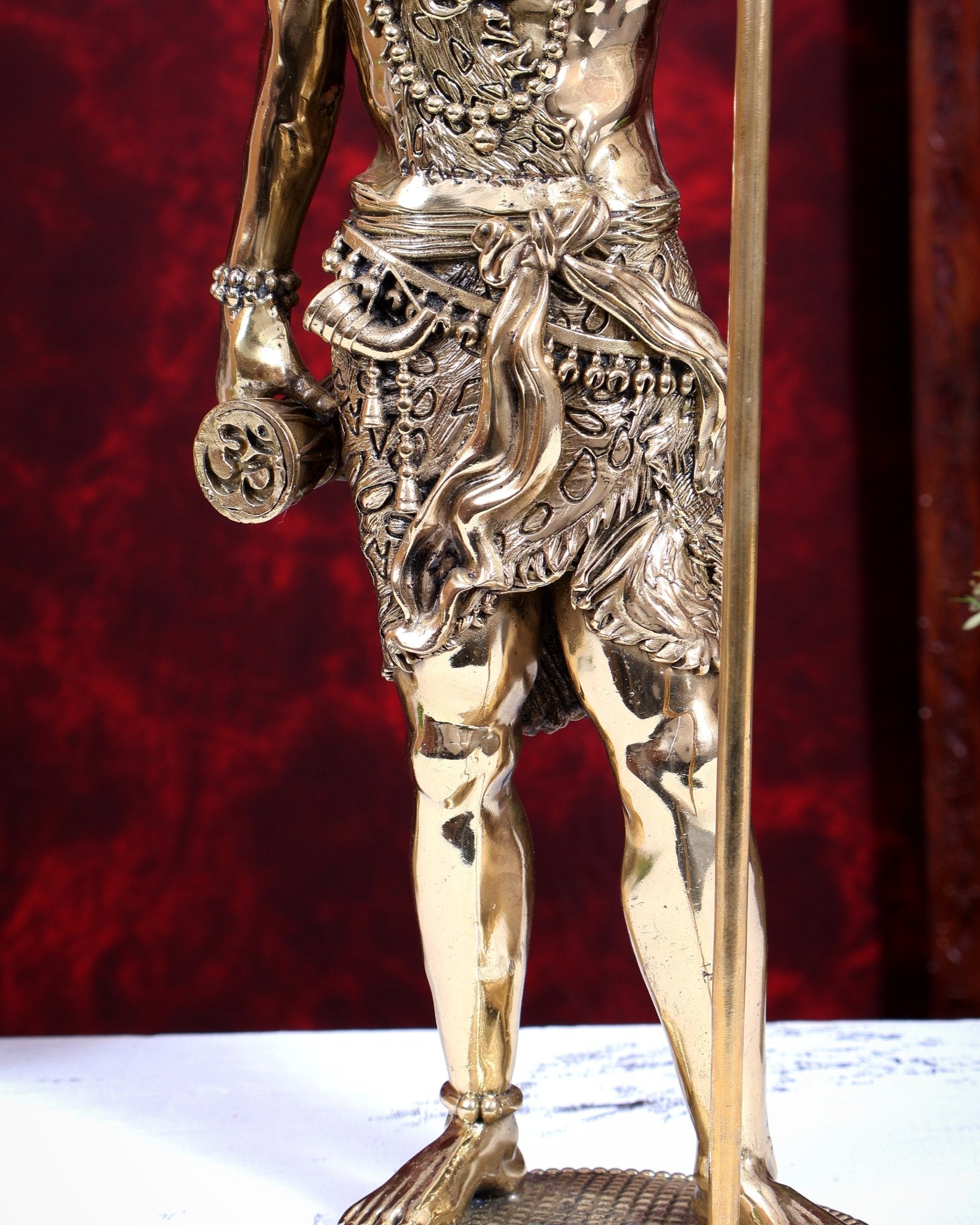 Brass Superfine Standing Lord Shiva Bhole Shankar Statue | Intricately Handcrafted 18 inch - Budhshiv.com