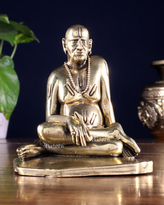 Brass Superfine Swami Samarth Idol 4 inch - Budhshiv.com