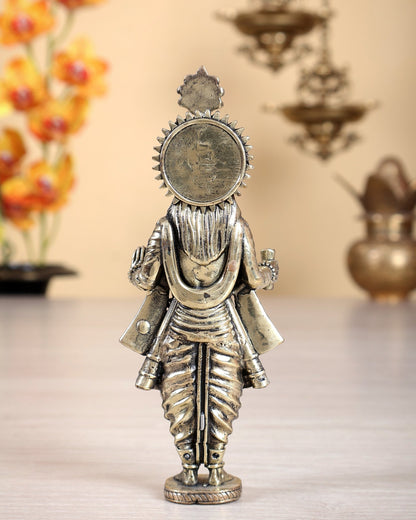 Brass Superfine Swaminarayan Idol – 5.25 Inch Highly Detailed Hollow Casted Murti - Budhshiv.com