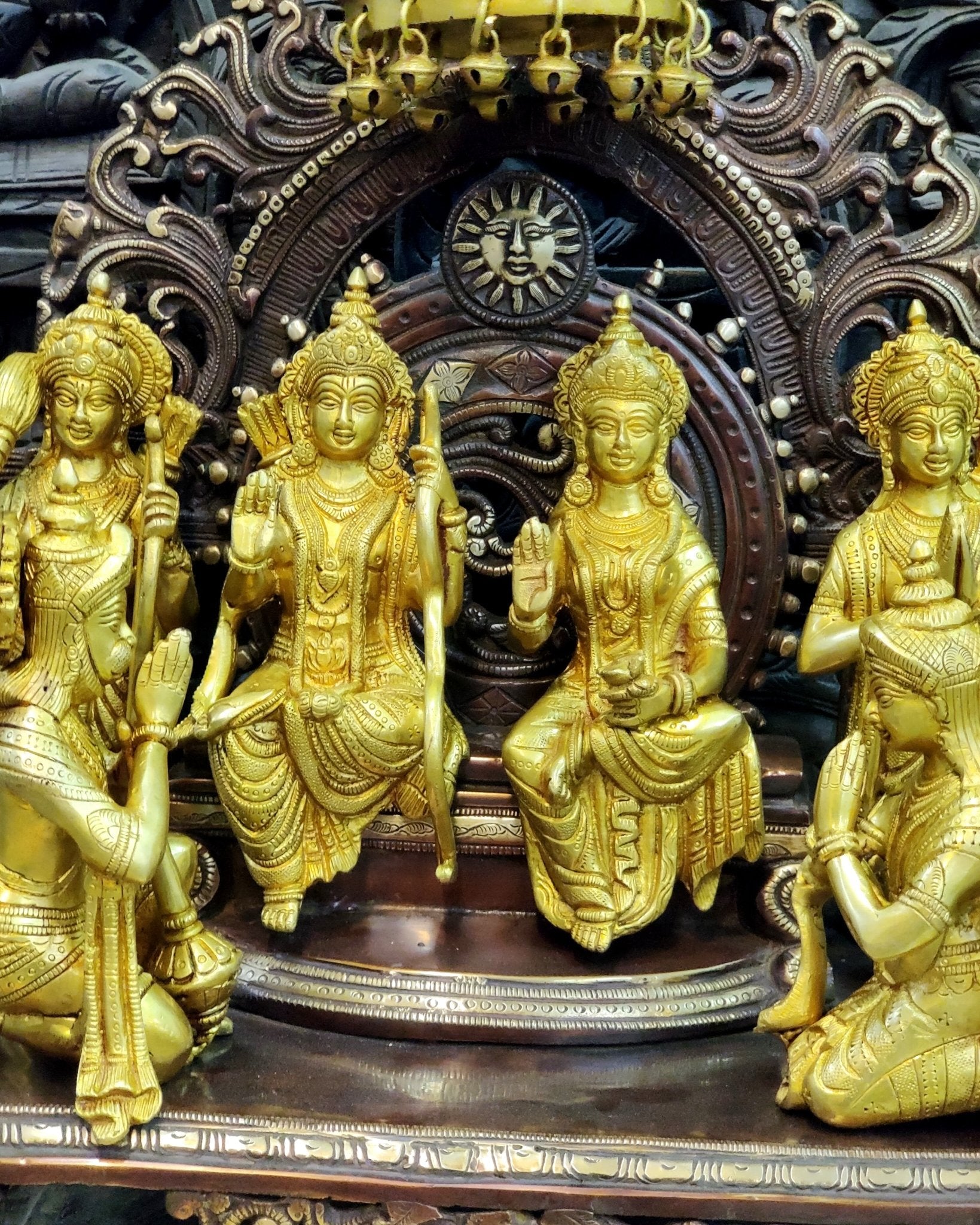 Brass Superfine The Royal Ram Darbar 23 inch (Ramapatabhishekam) - Budhshiv.com