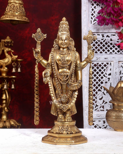 Brass Superfine Tirupati Balaji Idol – 14.5 Inch enhanced carvings - Budhshiv.com