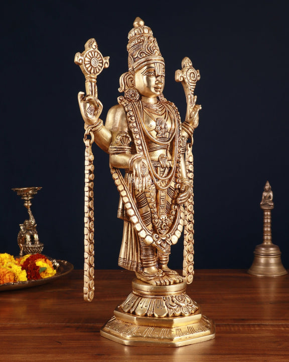 Brass Superfine Tirupati Balaji Idol – 14.5 Inch - Budhshiv.com