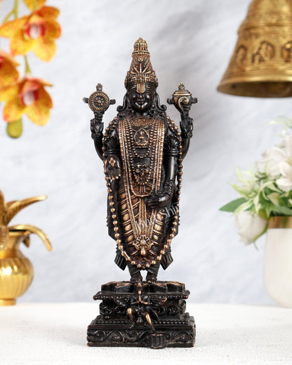 Brass Superfine Tirupati Balaji with Garuda Vahana Idol 8 inch black tone - Budhshiv.com
