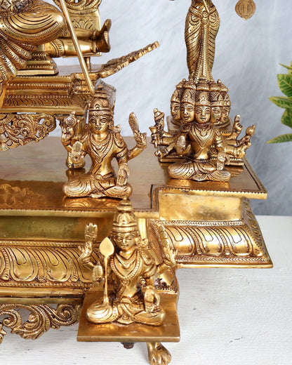 Brass Superfine Tripura Sundari Rajarajeshwari Sri Vidya Darbar – Grand Temple Sculpture (22.75 Inches) - Budhshiv.com