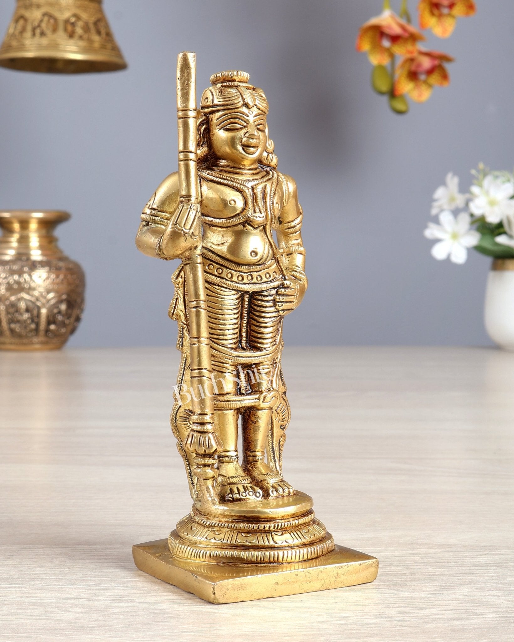 Brass Superfine Udupi Krishna Idol - 6.5" Elegant Sculpture - Budhshiv.com