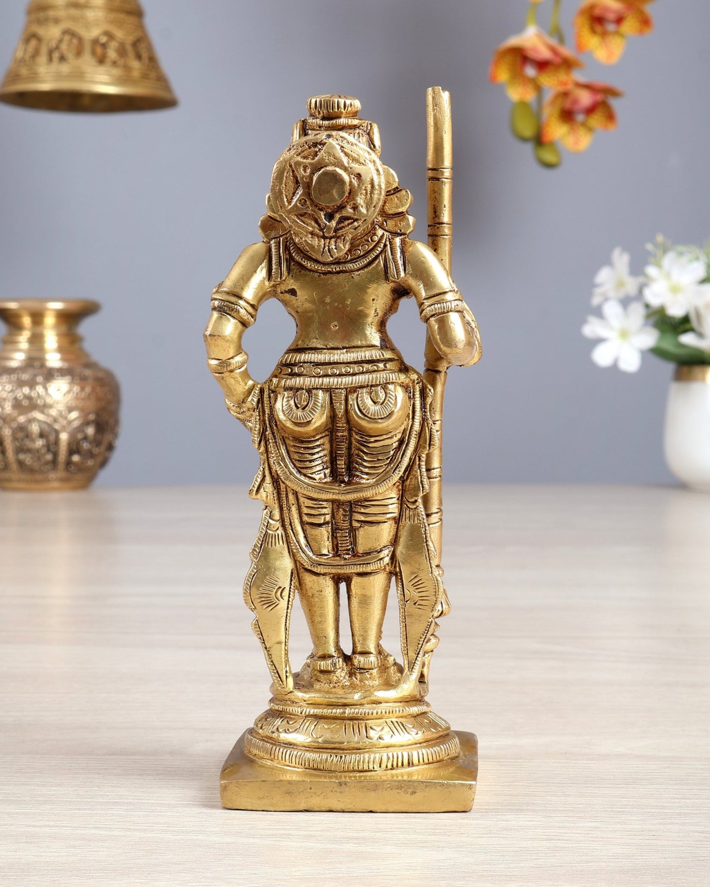 Brass Superfine Udupi Krishna Idol - 6.5" Elegant Sculpture - Budhshiv.com