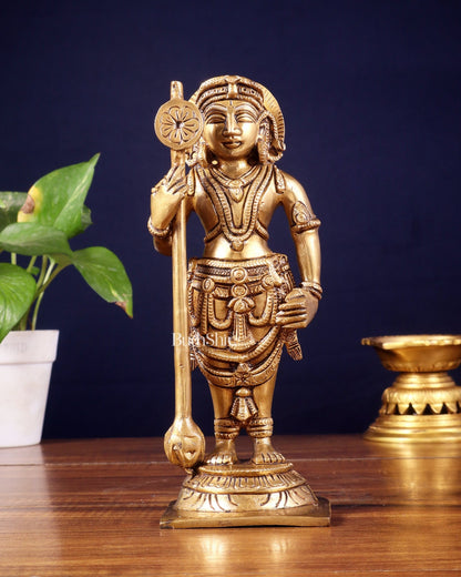 Brass Superfine Udupi Krishna Idol | 9" Height - Budhshiv.com