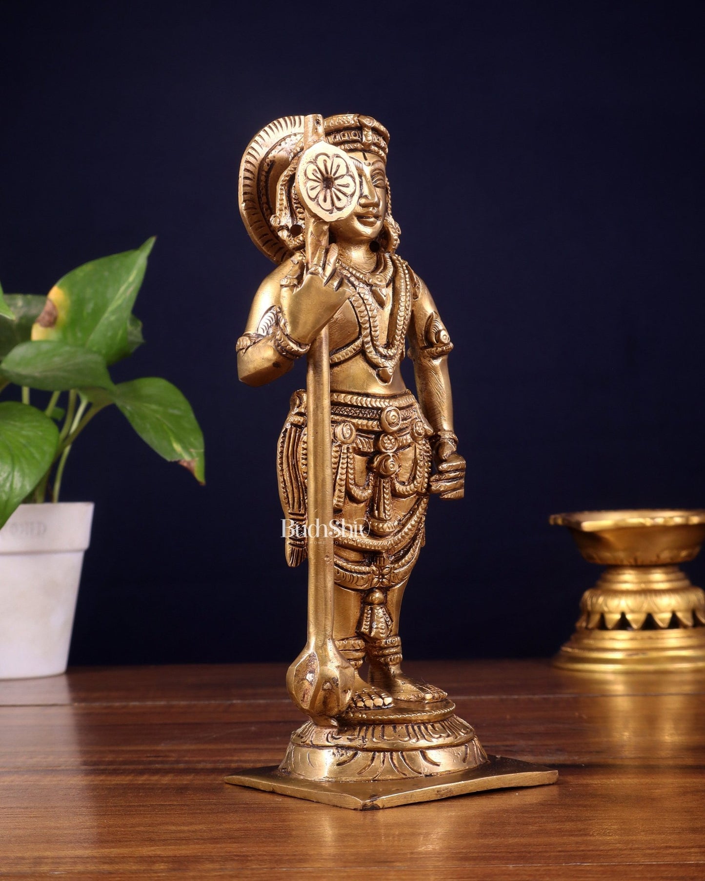 Brass Superfine Udupi Krishna Idol | 9" Height - Budhshiv.com