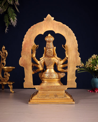 Brass Superfine Varahi Amman with Prabhavali Idol 11.5" - Budhshiv.com