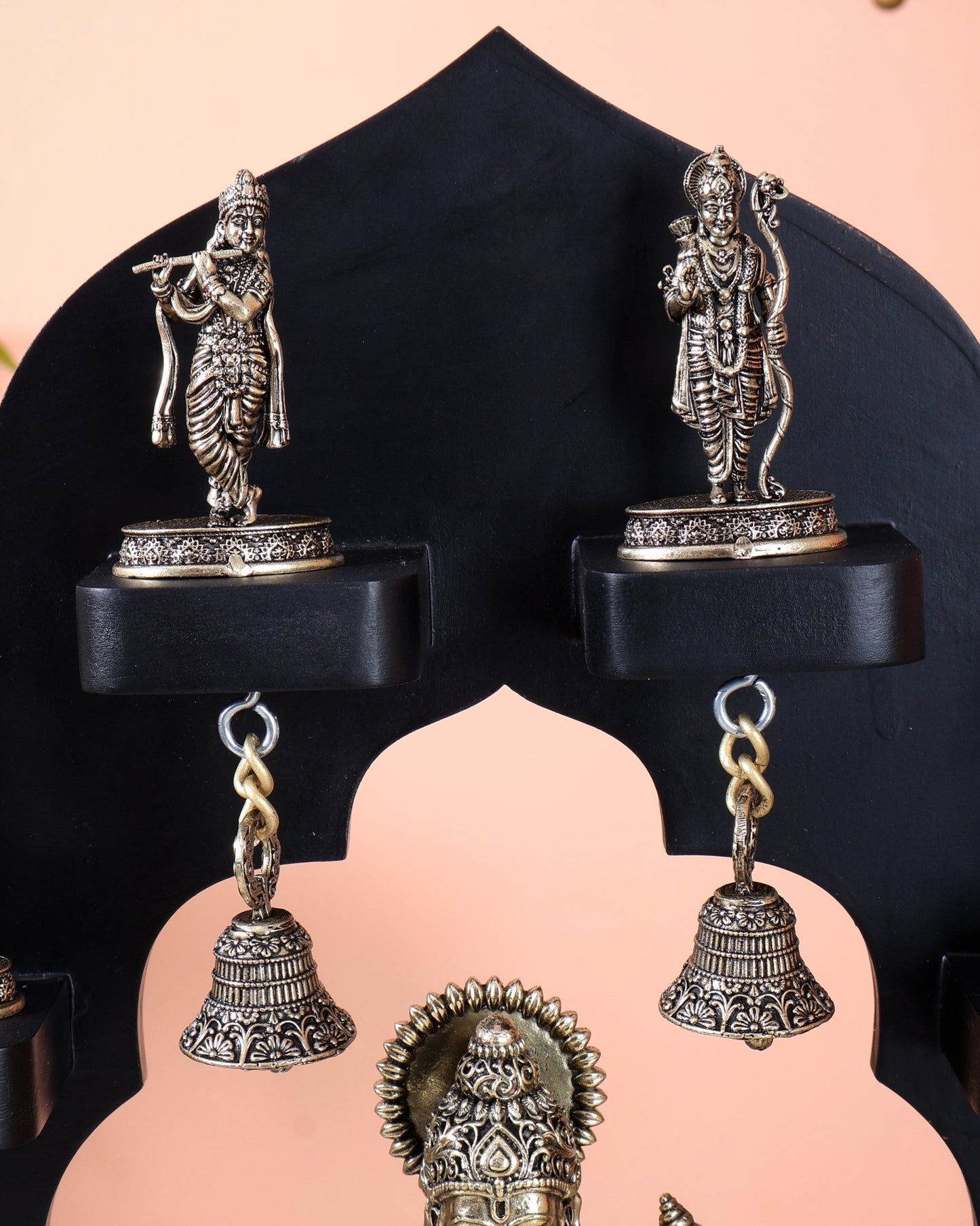 Brass Superfine Vishnu Dashavatar Idol Set with Lord Vishnu on MDF Frame (17 Inch) - Budhshiv.com