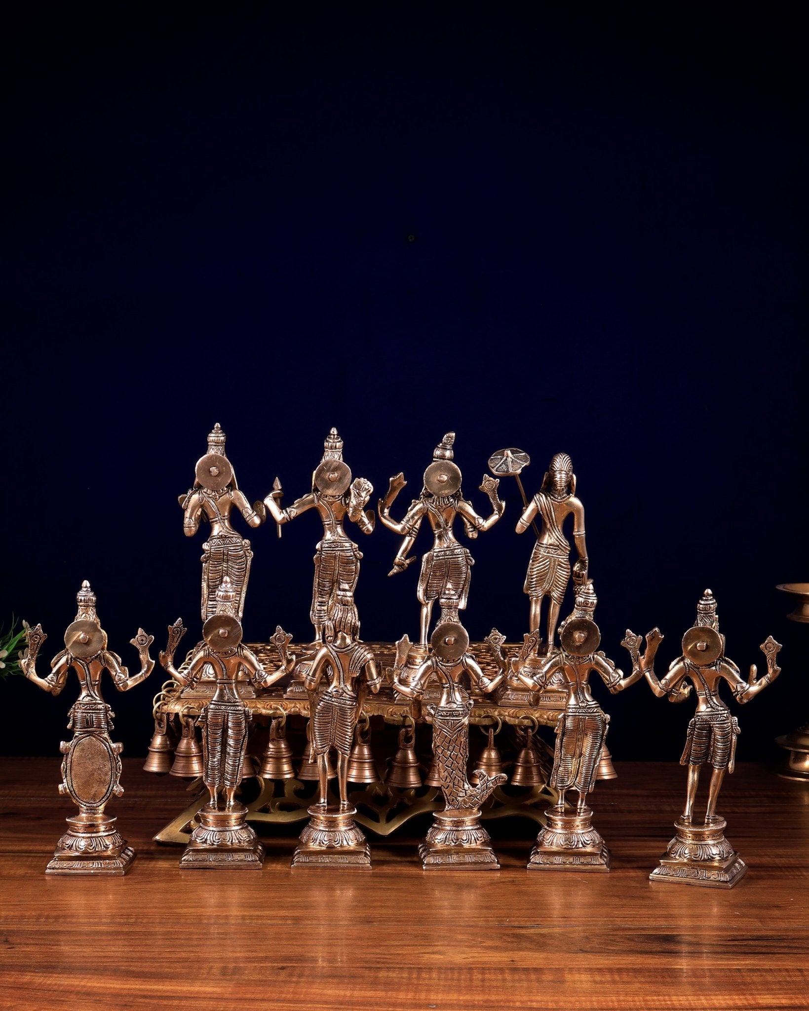 Brass Superfine Vishnu Dashavatar Idols Set | Sleek Design 10 inch - Budhshiv.com