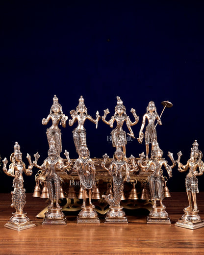 Brass Superfine Vishnu Dashavatar Idols Set | Sleek Design 10 inch - Budhshiv.com