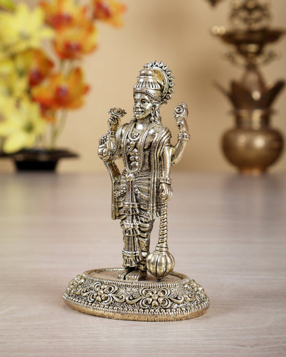 Brass Superfine Vishnu with Gada Idol – 4 Inch - Budhshiv.com