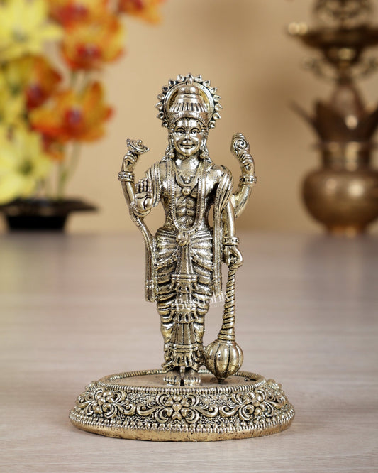 Brass Superfine Vishnu with Gada Idol – 4 Inch - Budhshiv.com