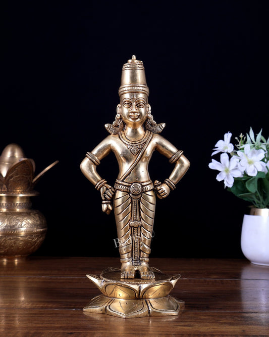 Brass Superfine Vitthal Pandurang Vithoba Idol – Standing Lord Vitthal Statue (10 Inches) - Budhshiv.com